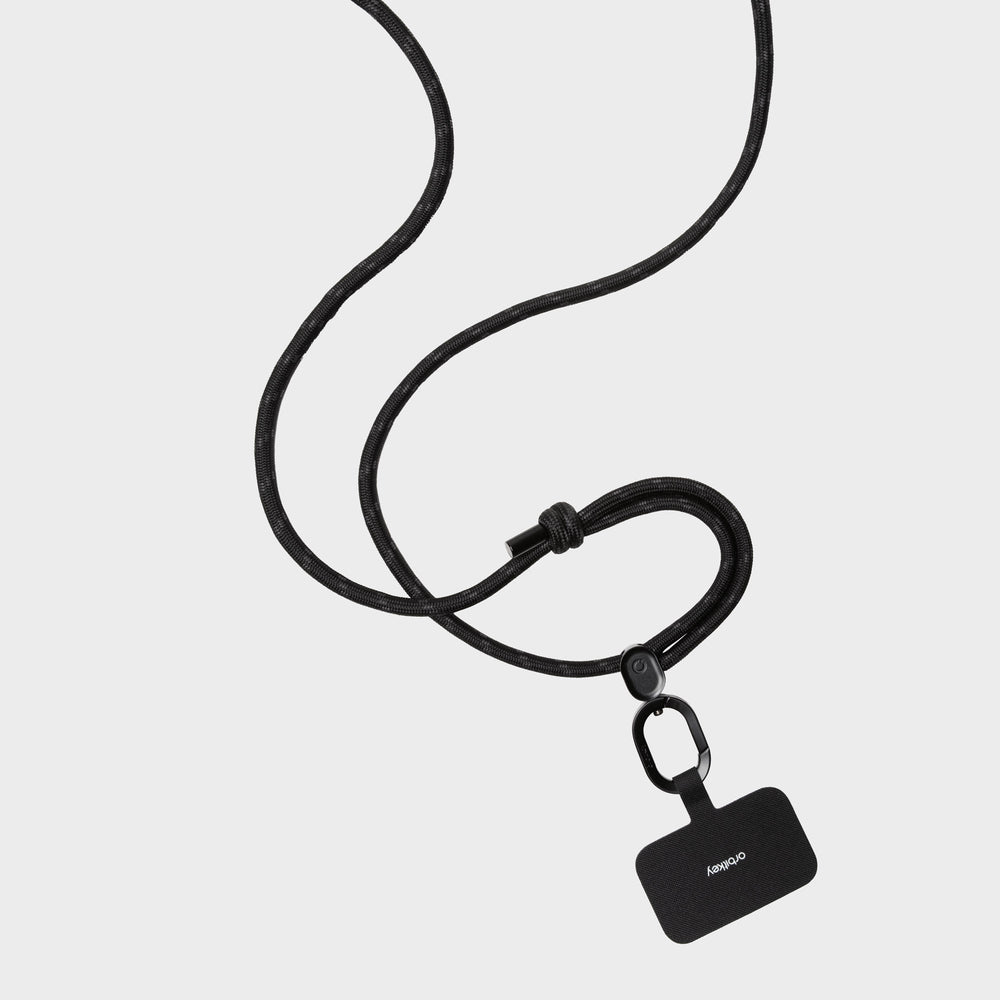Zwarte Orbitkey telefoonband met verstelbare sluiting