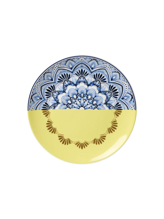 Assiette Mandala jaune 20 cm
