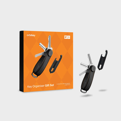 Orbitkey Key Organiser Crazy Horse Black Orange + Multi-tool V2 Set foto 1