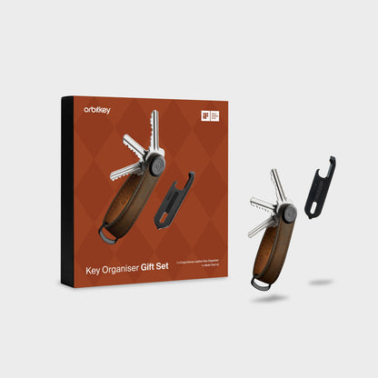 Orbitkey Key Organiser Crazy Horse Oak Brown + Multi-tool V2 Set foto 1