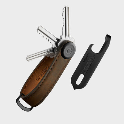Orbitkey Key Organiser Crazy Horse Oak Brown + Multi-tool V2 Set foto 2
