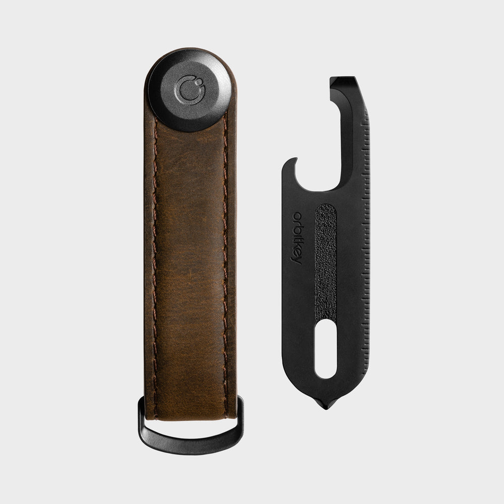 Orbitkey Key Organiser Crazy Horse Oak Brown + Multi-tool V2 Set foto 3