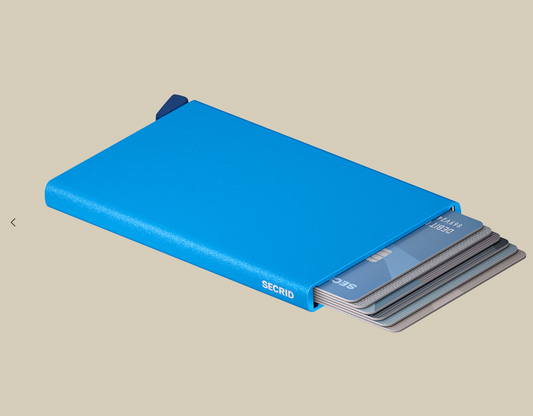Protège-cartes premium cannelé bleu sarcelle +