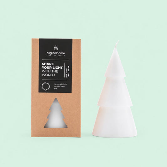 Originalhome Kerstboomkaars wit L - productfoto op pastelachtergrond