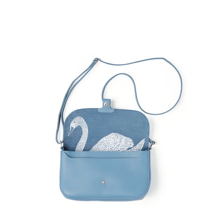 Keecie Wild Swan leren tas in Painters Blue
