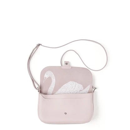 Keecie Wild Swan leren tas in Powder Pink