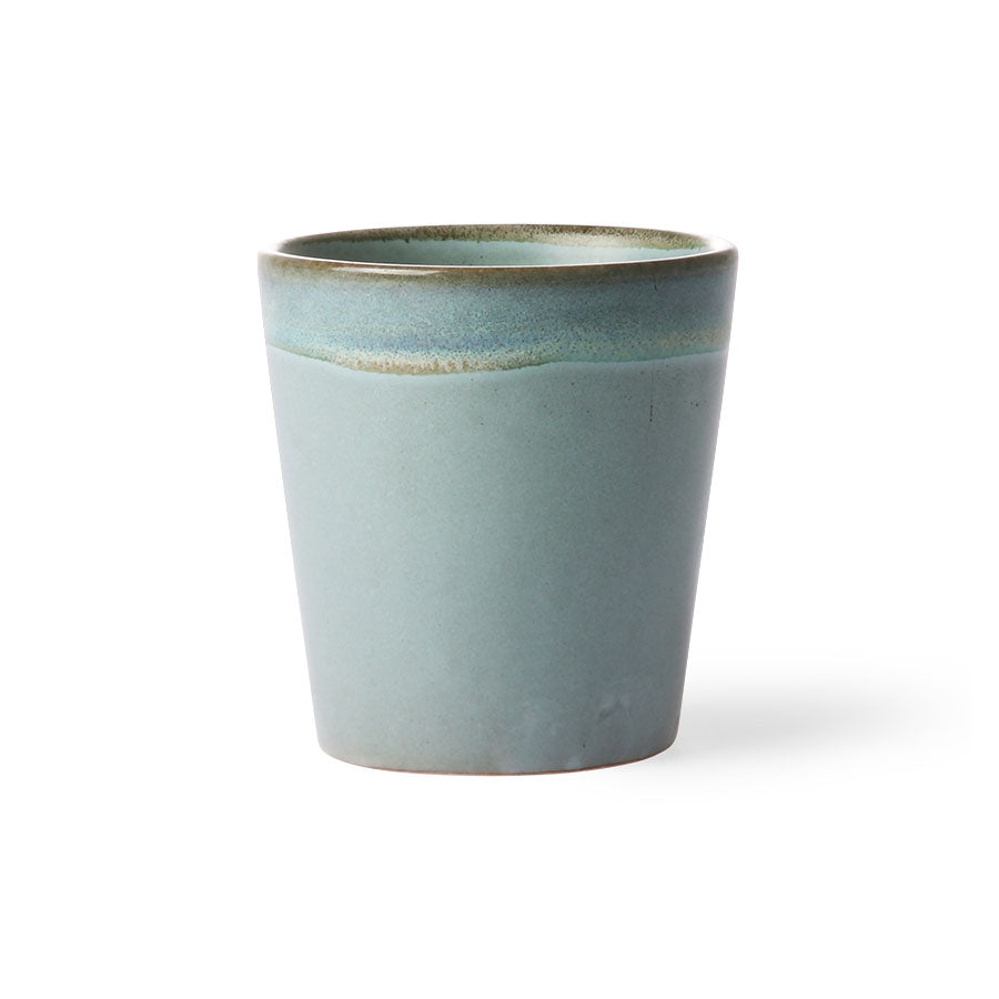 70s ceramics: coffee mug, moss
