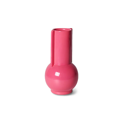 Keramische vaas hot pink 20 cm