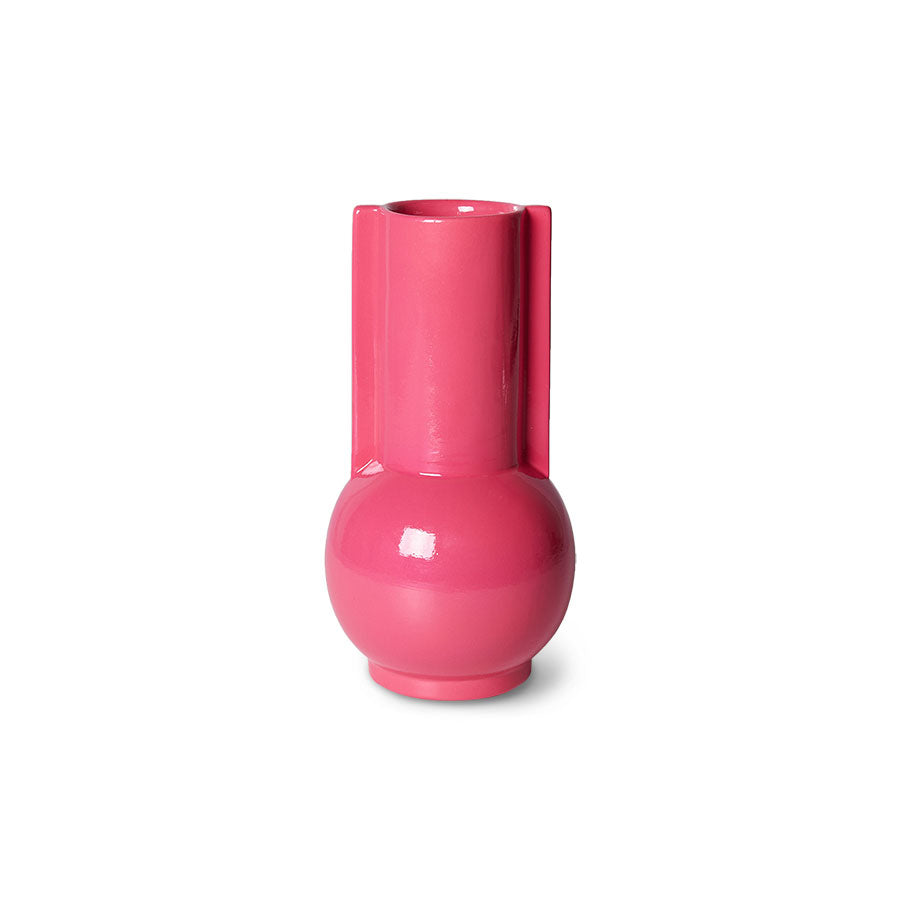Keramische vaas hot pink 20 cm