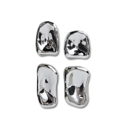 Glazen sculpturen chroom – set van 4