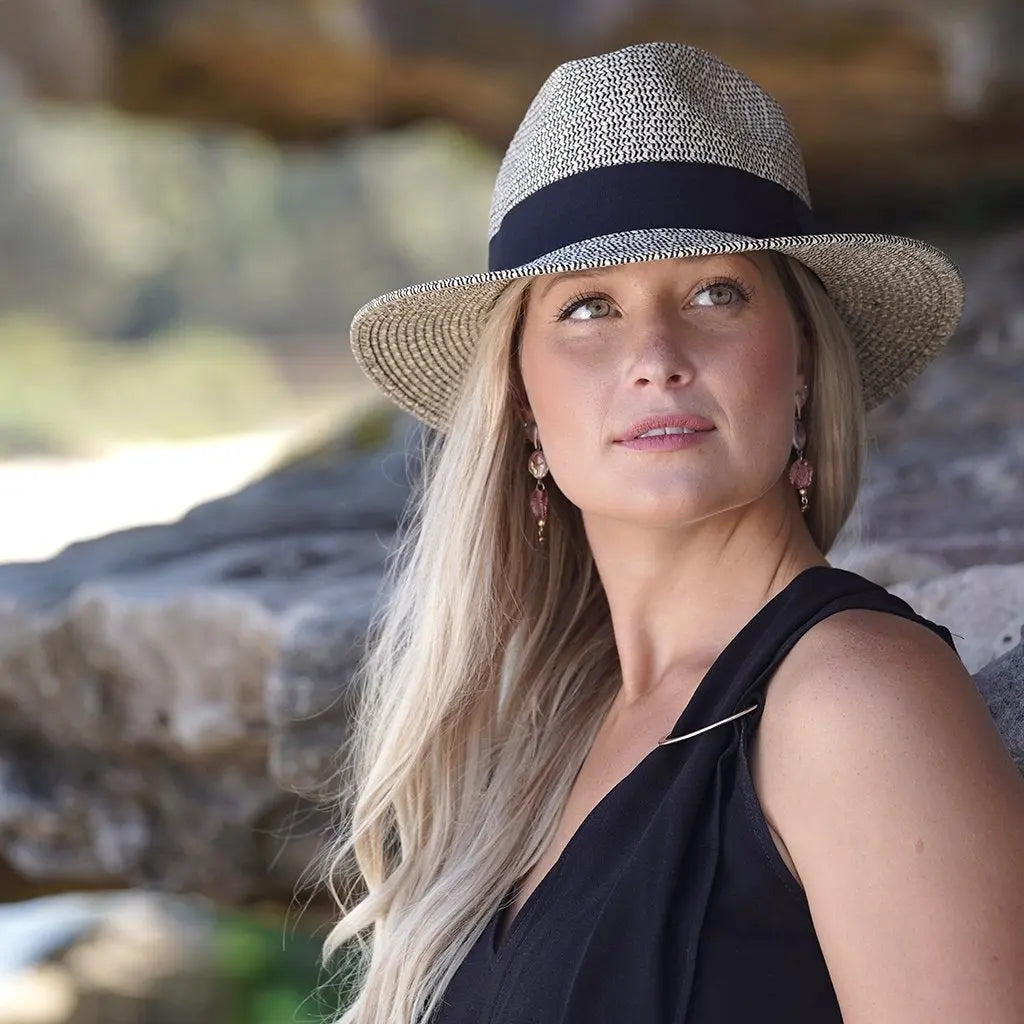 Beau Fedora Mixed Zwart zomerhoed