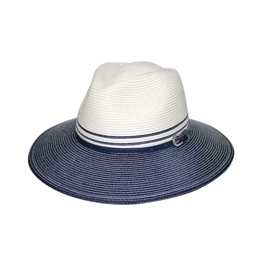 Bella ivory/navy zonnehoed