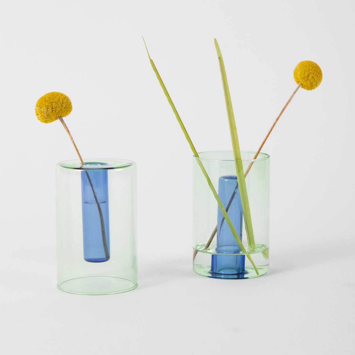 Block Design Reversible vaas klein groen/blauw