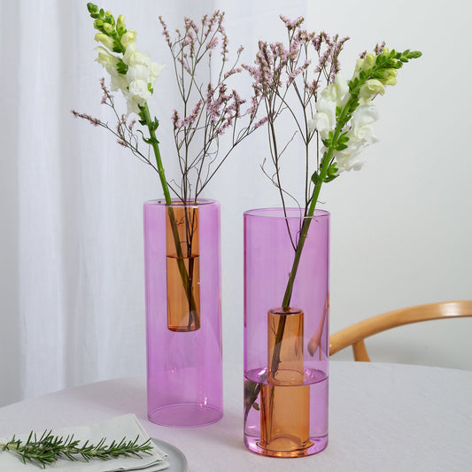 Block Design Reversible vaas groot lila/perzik sfeerbeeld