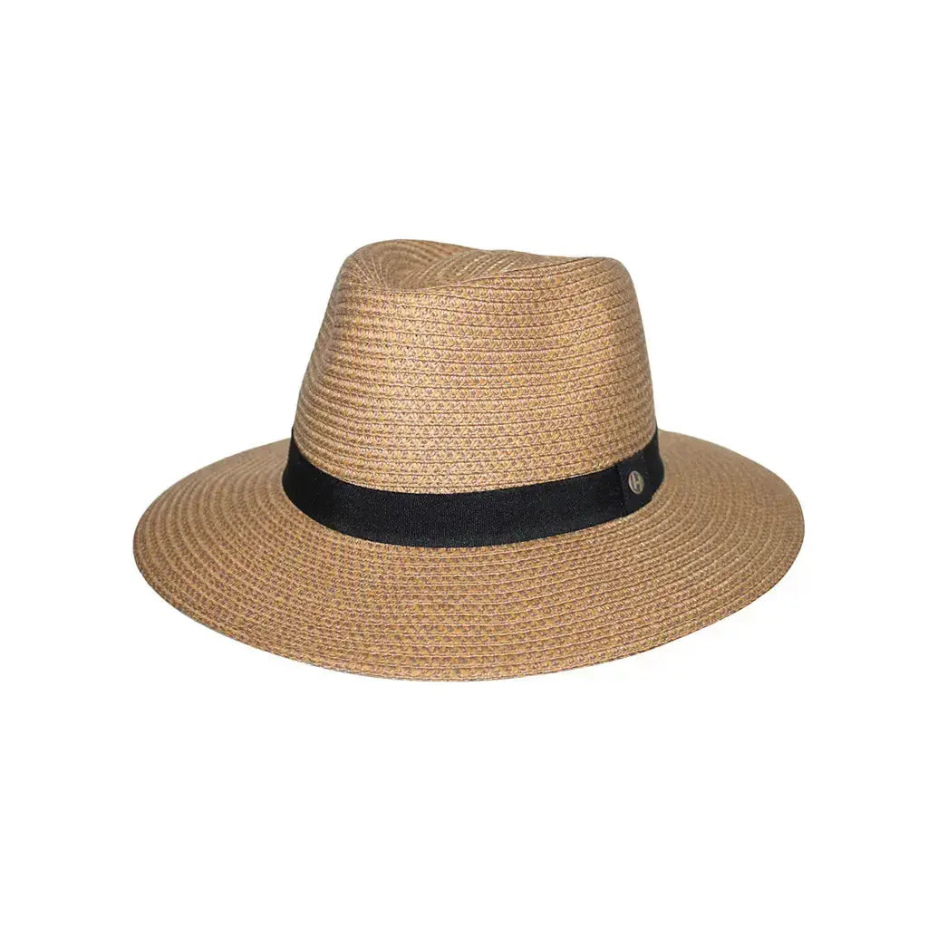 Braided fedora camel zonnehoed - Caramel/Camel