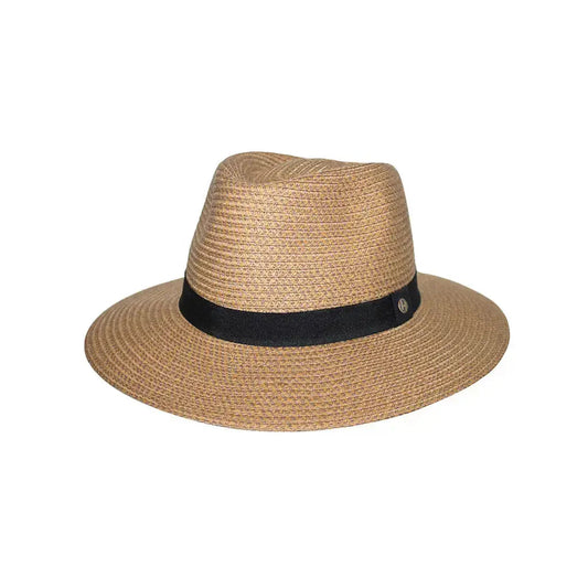 Braided fedora camel zonnehoed - Caramel/Camel