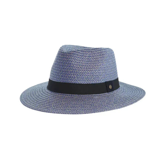 Braided fedora petrol blue zonnehoed - Petrol Blue