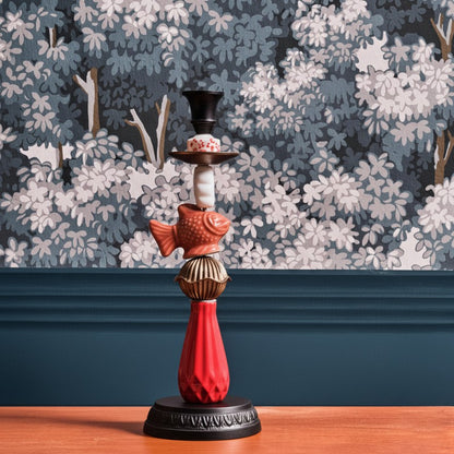 Miho Coral Reef kandelaar met oranje vis in het interieur