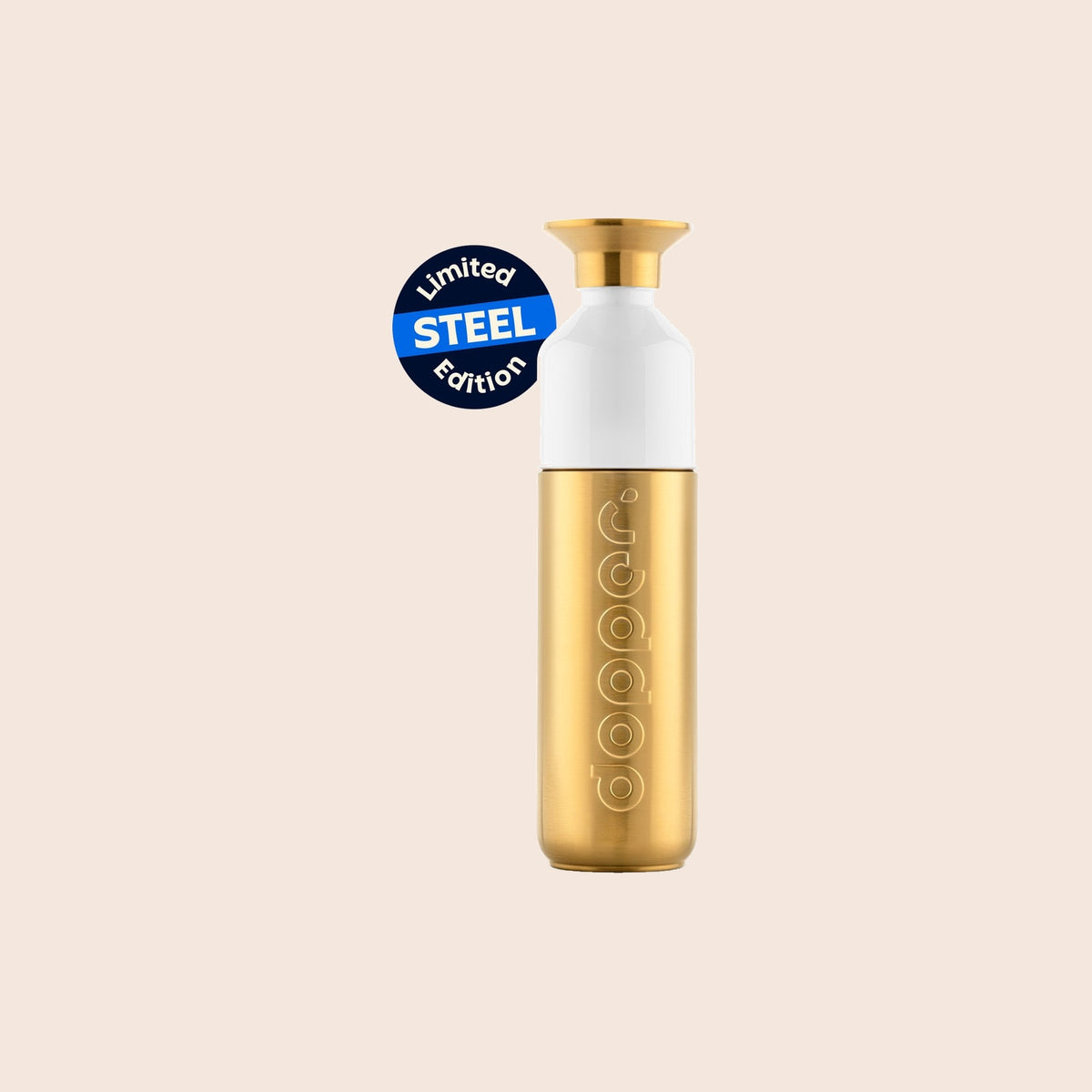 Dopper Steel drinkfles 800 ml Gold met Limited Steel Edition label