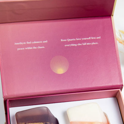 ExcluJess cadeauset kristalzepen Amethist & Rozekwarts, productfoto 2