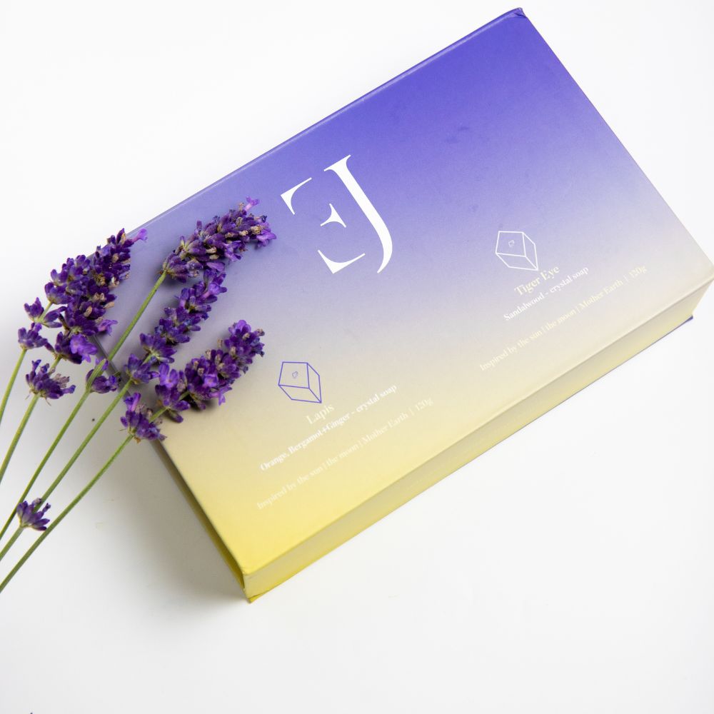 ExcluJess cadeauset kristalzepen Lapis Lazuli & Tijgeroog, productfoto 2