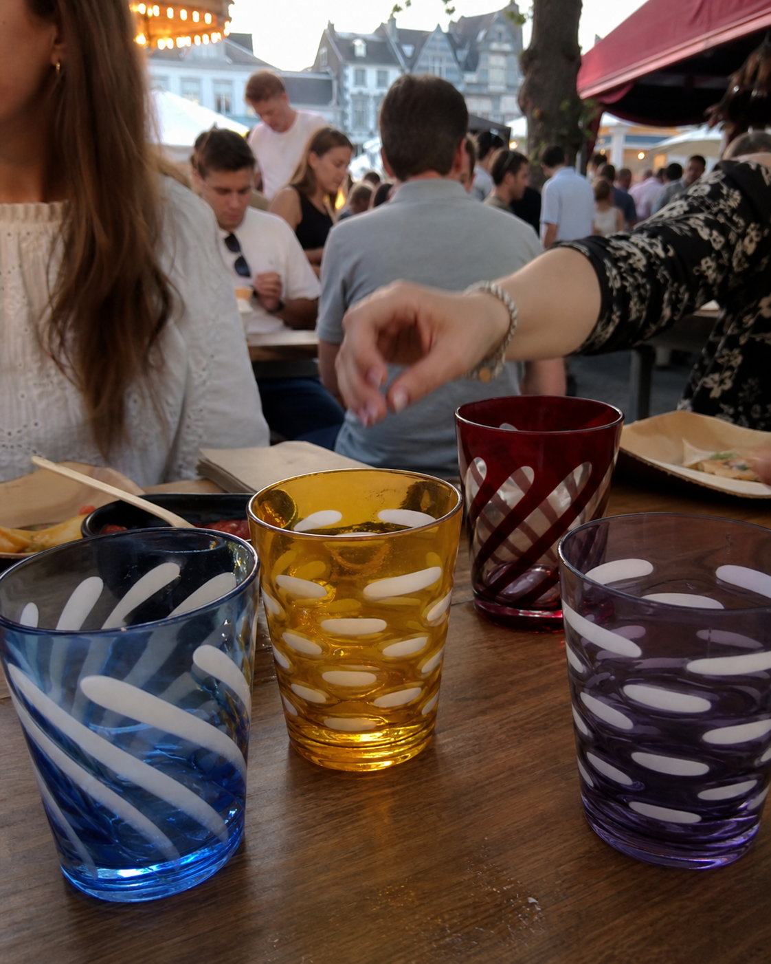 POLSPOTTEN Tubular tumblers multicolour - set van 4