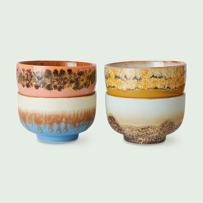HKLiving 70s Ceramics noedelkommen Seabreeze – set van 4