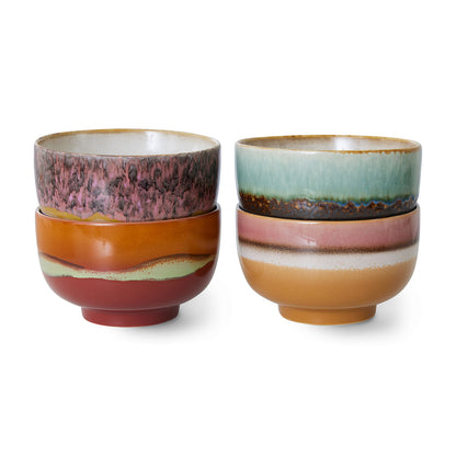 HKLIVING 70s Ceramics noedelkommen Geyser – set van 4 – productfoto