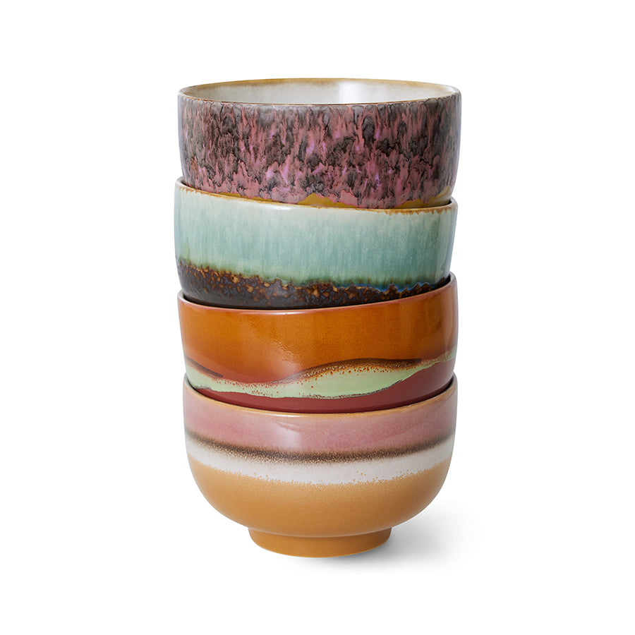 HKLIVING 70s Ceramics noedelkommen Geyser – set van 4 – detailfoto