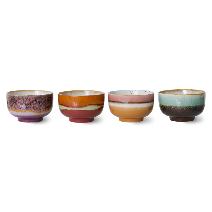 HKLIVING 70s Ceramics noedelkommen Geyser – set van 4 – detailfoto