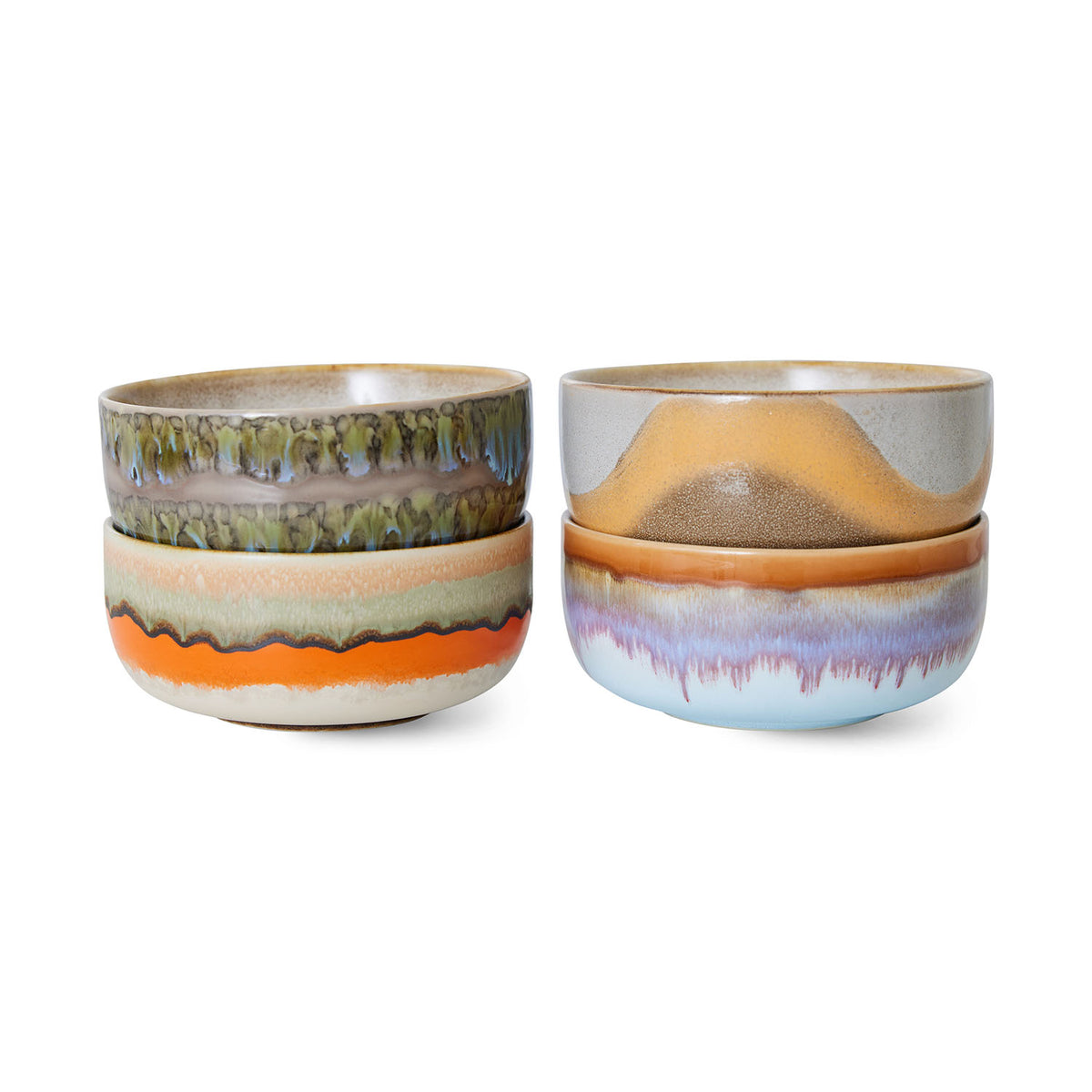 HKLIVING 70s Ceramics dessertschaaltjes Reef – set van 4 – productfoto
