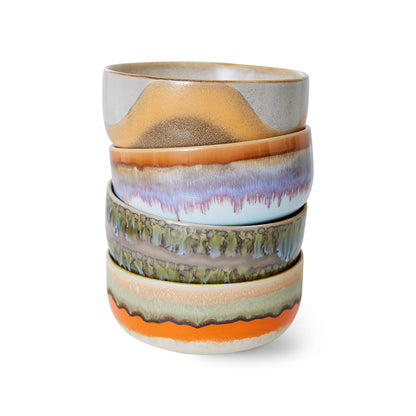 HKLIVING 70s Ceramics dessertschaaltjes Reef – set van 4 – detailfoto