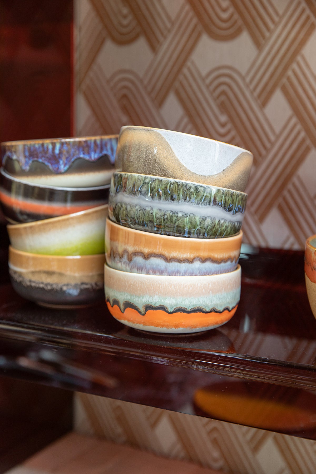 HKLIVING 70s Ceramics dessertschaaltjes Reef – set van 4 – sfeerfoto