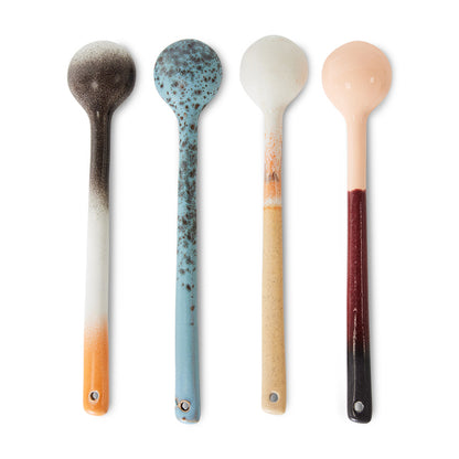 HKliving 70s ceramics Breeze lange keramische lepels, set van 4