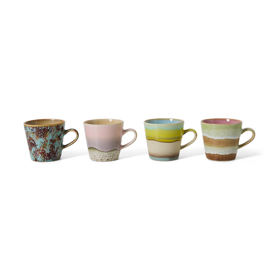 HKLIVING 70s Ceramics americanomokken Rococo – set van 4 – detailfoto