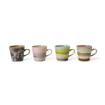 HKLIVING 70s Ceramics americanomokken Rococo – set van 4 – detailfoto