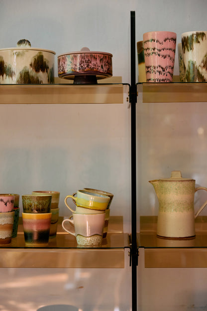 HKLIVING 70s Ceramics americanomokken Rococo – set van 4 – sfeerfoto