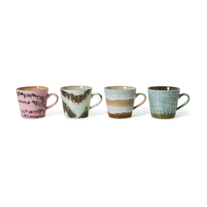 HKLIVING 70s Ceramics cappuccinomokken Dada – set van 4 – detailfoto
