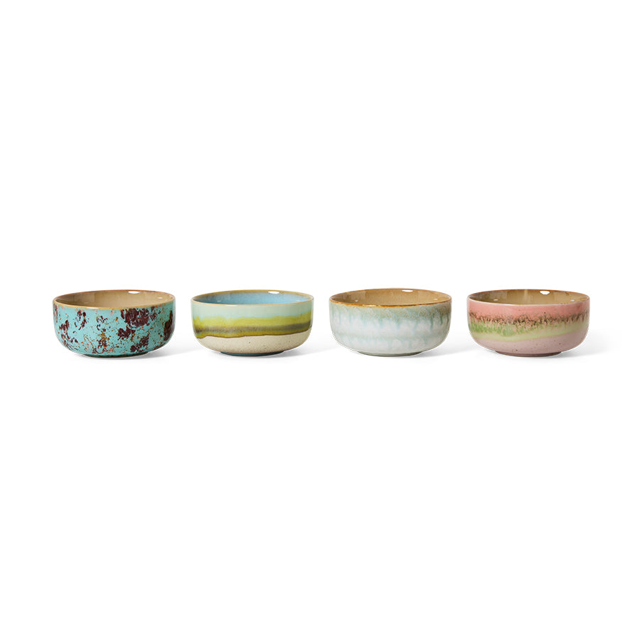 HKLIVING 70s Ceramics dessertschaaltjes Impression – set van 4 – detailfoto