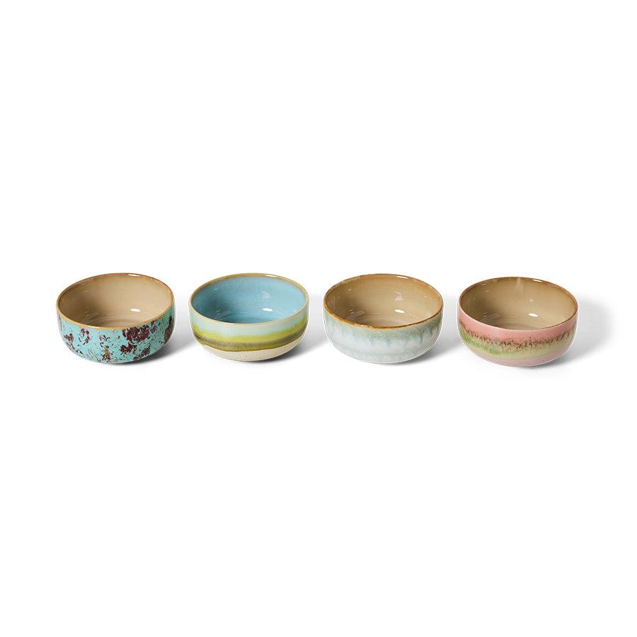 HKLIVING 70s Ceramics dessertschaaltjes Impression – set van 4 – detailfoto
