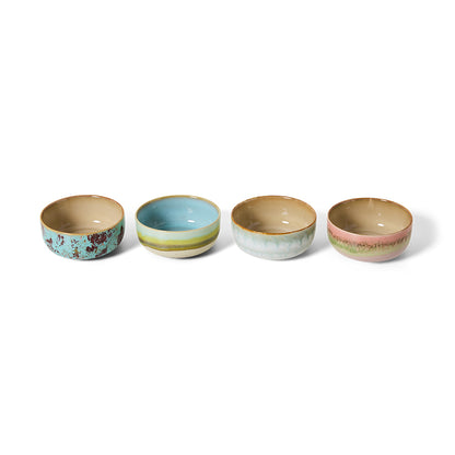 HKLIVING 70s Ceramics dessertschaaltjes Impression – set van 4 – detailfoto