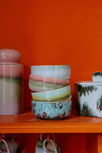 HKLIVING 70s Ceramics dessertschaaltjes Impression – set van 4 – sfeerfoto