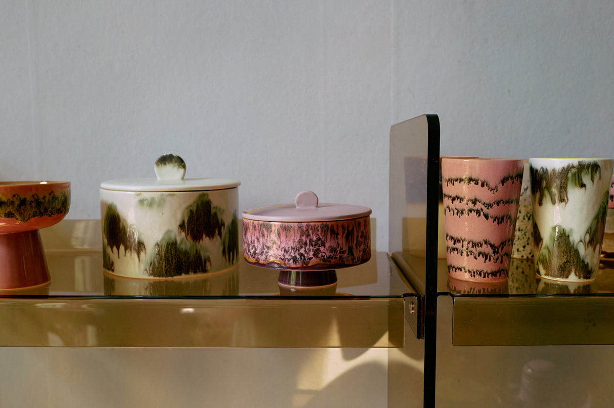 HKLIVING 70s Ceramics koekjespot Tide – sfeerfoto