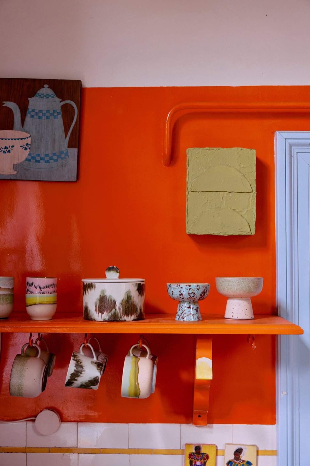 HKLIVING 70s Ceramics koekjespot Tide – sfeerfoto