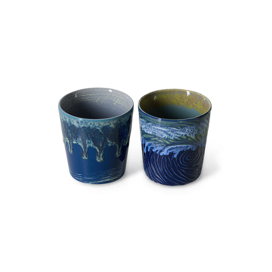 HKLIVING 70s Ceramics Van Gogh koffiemokken Starry Night – set van 2 – detailfoto
