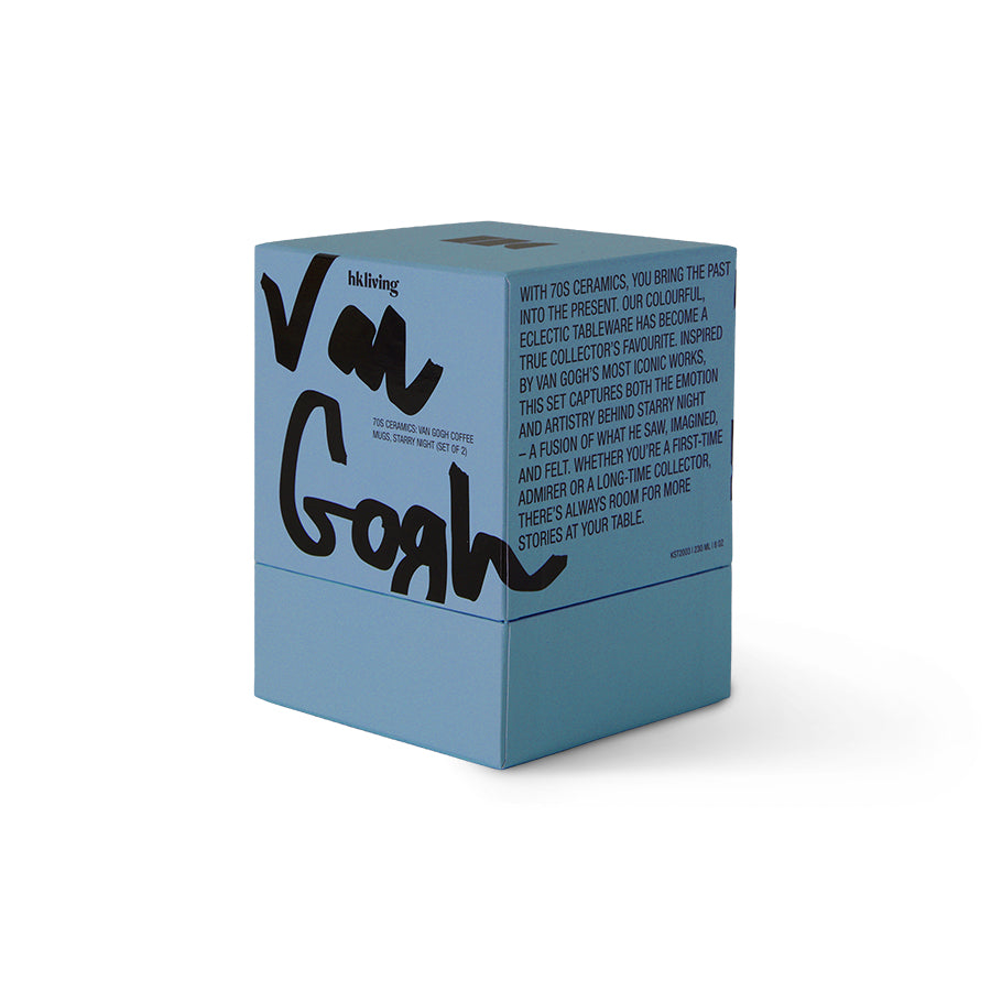 HKLIVING 70s Ceramics Van Gogh koffiemokken Starry Night – set van 2 – detailfoto