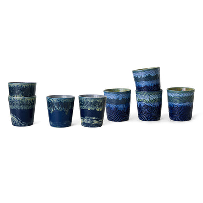 HKLIVING 70s Ceramics Van Gogh koffiemokken Starry Night – set van 2 – detailfoto
