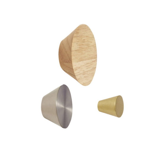 Hübsch Cone wandhaken multicolour set van 3