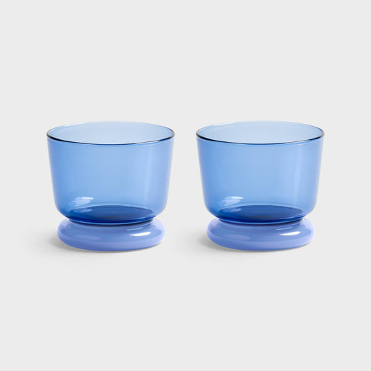 &Klevering Dew glazen blauw, set van 2
