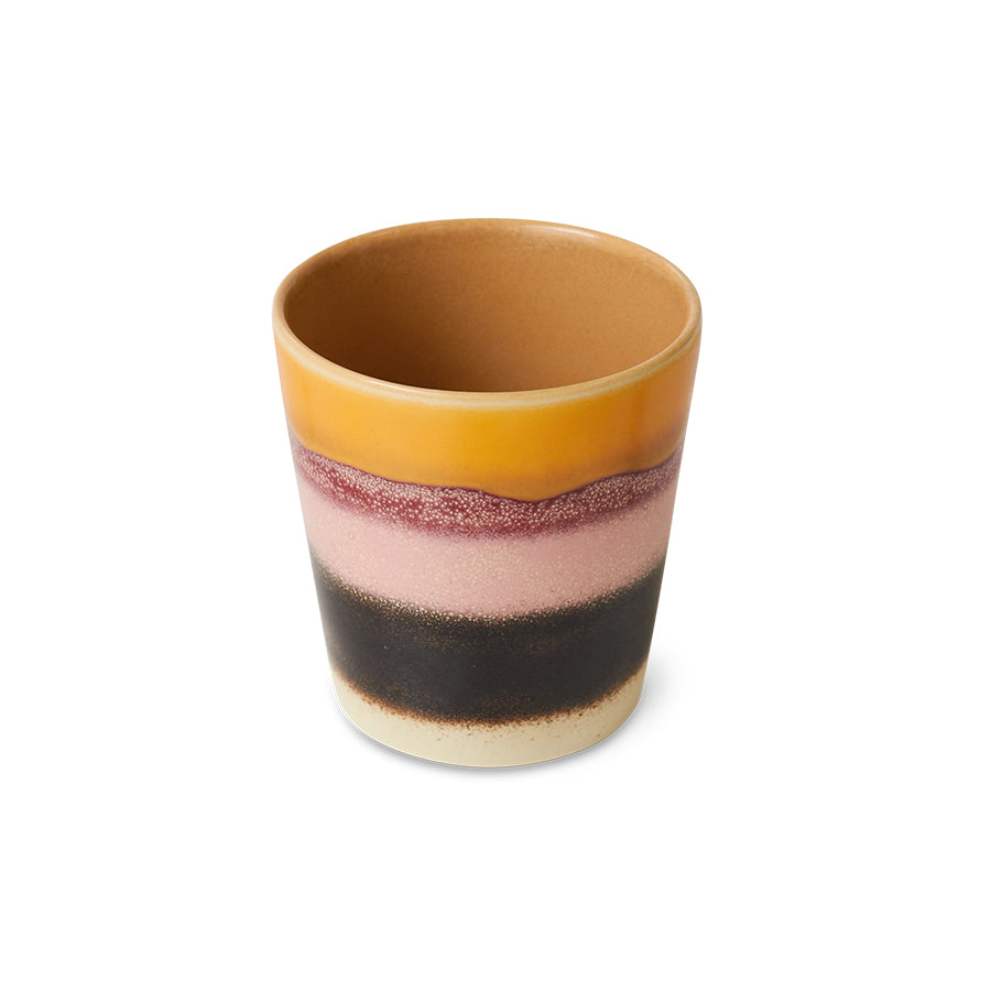 70s ceramics: coffee mug, sunset